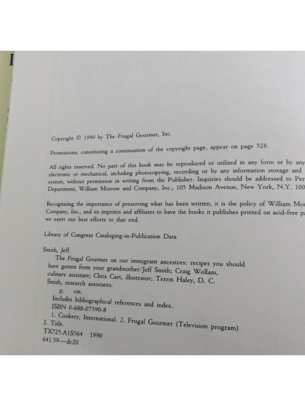 The Frugal Gourmet on Our Immigrant Ancestors Cook Book 1990 1st Ed Foreign - Picture 4 of 10